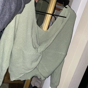 Long sleeve open back sweater